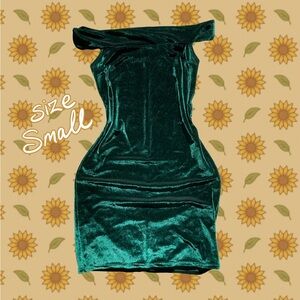 Urban Outfitters Strapless Green Velvet Dress